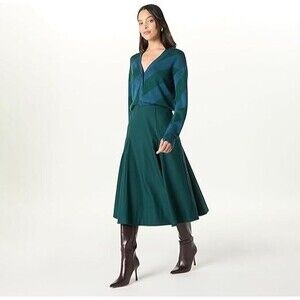 The Drop Women’s Rain Forest Full Flounce midi Skirt by @takkunda, XL Green